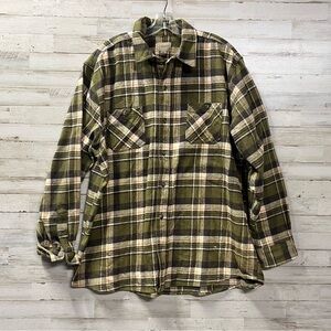 C.E. SCHMIDT Plaid Heavy 100% Cotton Button-Up Shirt Jacket